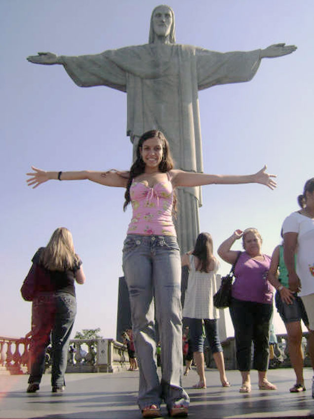 Típica foto com o Cristo Redentor