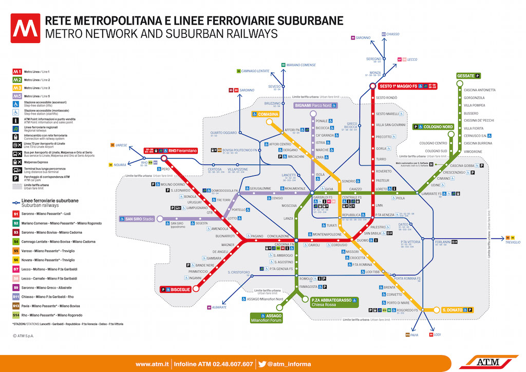 Mapa do metrô de Milão