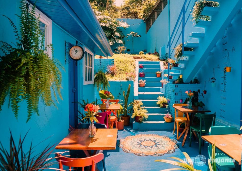 Cantinho azul no Café do Viajante - Curitiba além do obvio