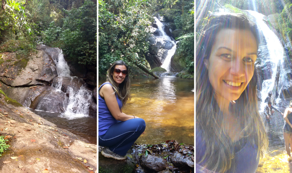 Na sequência Cachoeira do Lajeado, Cachoeira da Toca do Penhasco e Cachoeira da Gruta do Granito no Vale do Alcantilado