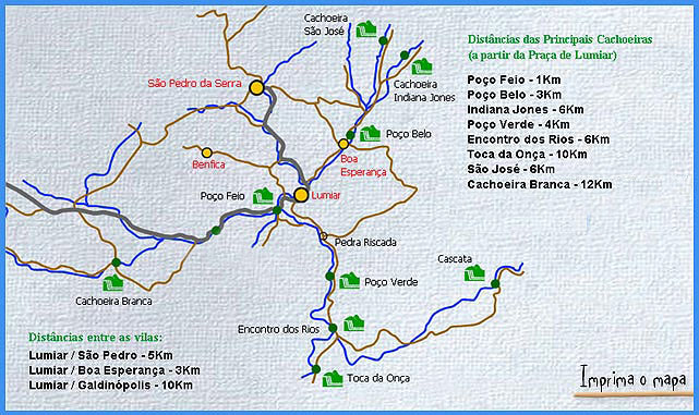 Mapa de Atrações São Pedro da Serra