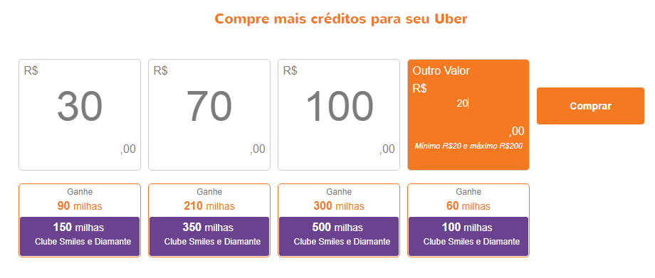 milhas com uber