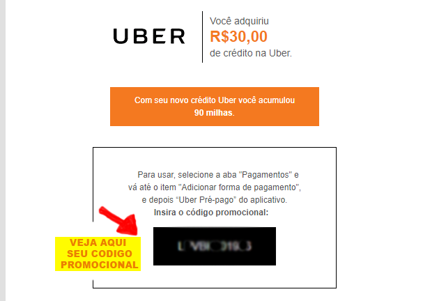 milhas com uber